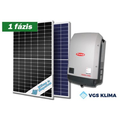   1 fázisú, 5,025 kWp teljesítményű napelem rendszer Fronius inverterrel