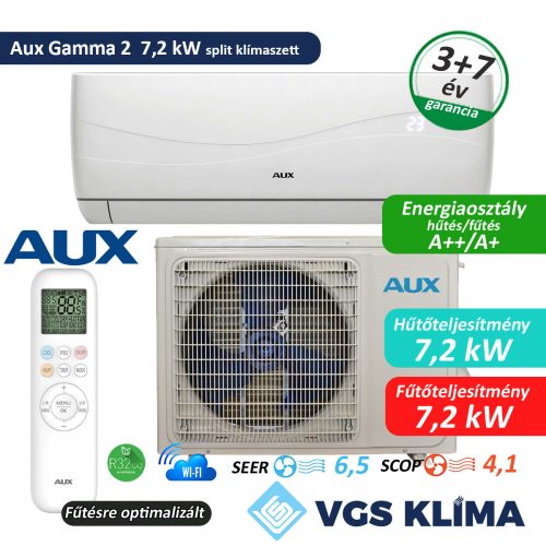 Aux Gamma 2 7,2 kW inverteres split klímaszett ASW-H24F7A4/JMR3DI-B9-2