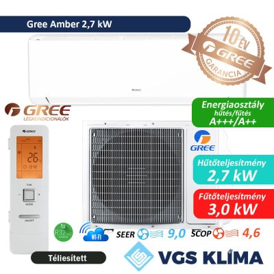   Gree Amber 2,7 kW inverteres split klímaszett GWH09YCXB-K6DNA1C