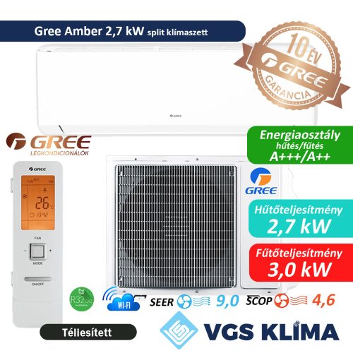 Gree Amber 2,7 kW inverteres split klímaszett GWH09YC-K6DNA1A 