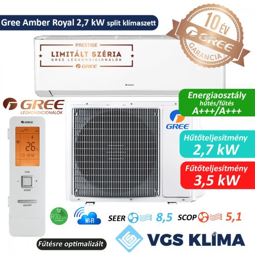 Gree Amber Royal 2,7 kW inverteres split klímaszett GWH09YD-S6DBA1A