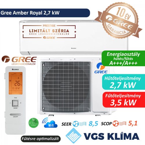 Gree Amber Royal 2,7 kW inverteres split klímaszett GWH09YD-S6DBA1A