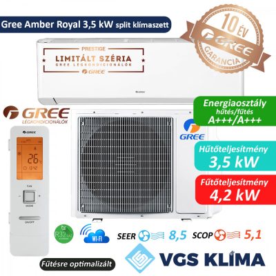   Gree Amber Royal 3,5 kW inverteres split klímaszett GWH12YD-S6DBA1A 