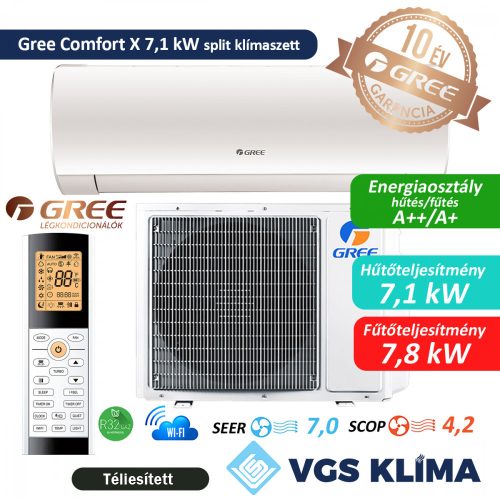 Gree Comfort X 7,1 kW inverteres split klímaszett GWH24ACE-K6DNA1I