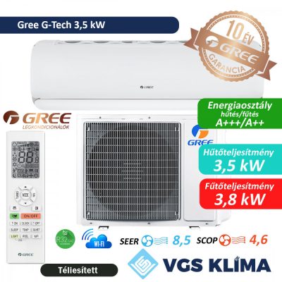   Gree G-Tech 3,5 kW inverteres split klímaszett GWH12AEC-K6DNA1A