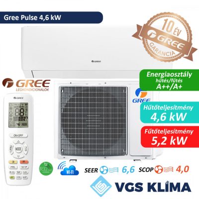  Gree Pulse 4,6 kW inverteres split klímaszett GWH18AGD-K6DNA1A