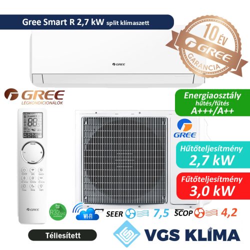 Gree Smart R 2,7 kW inverteres split klímaszett GWH09AUCXB-K6DNA1A