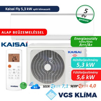   Kaisai Fly 5,3 kW inverteres split klímaszett szereléssel együtt