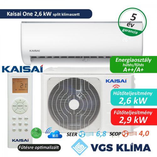 Kaisai One 2,6 kW inverteres split klímaszett KRX-09AEXI