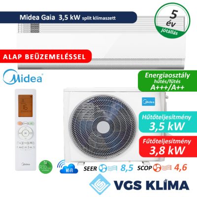 Midea Gaia 3,5 kW  split klímaszett szereléssel együtt