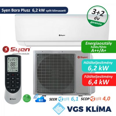   Syen Bora Plusz 6,2 kW inverteres split klímaszett SOH24BO-E32DA4C 